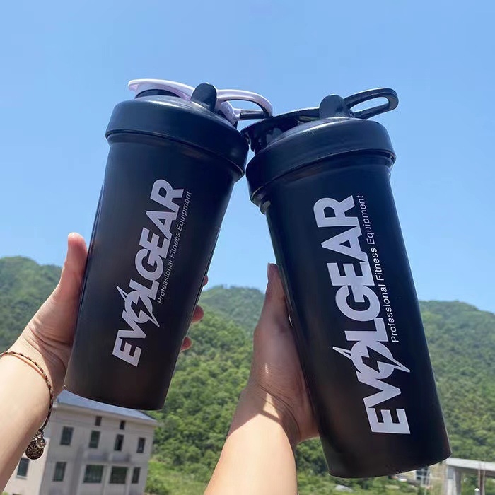 Pahar shaker din plastic de 800 ml pentru fitness în aer liber, cu scară de măsurare