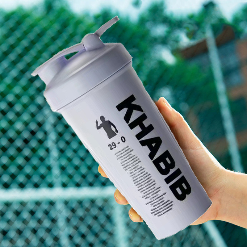 Pahar shaker din plastic de 800 ml pentru fitness în aer liber, cu scară de măsurare