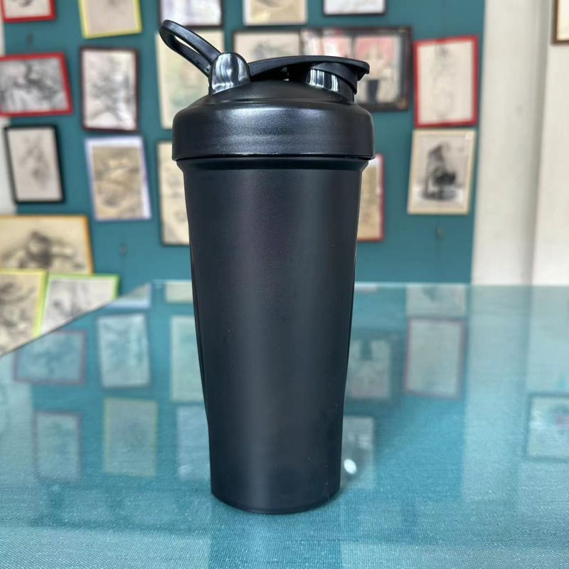 Pahar shaker din plastic de 800 ml pentru fitness în aer liber, cu scară de măsurare