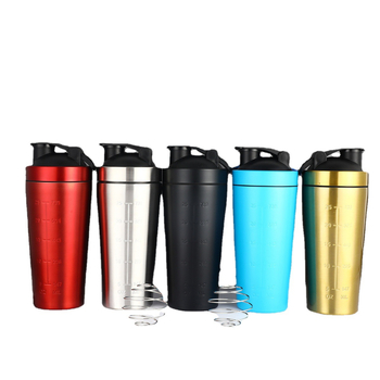 K614 Shaker de fitness cu un singur strat, din oțel inoxidabil 304, bidon pentru sală, capacitate mare, cu bilă de amestecare