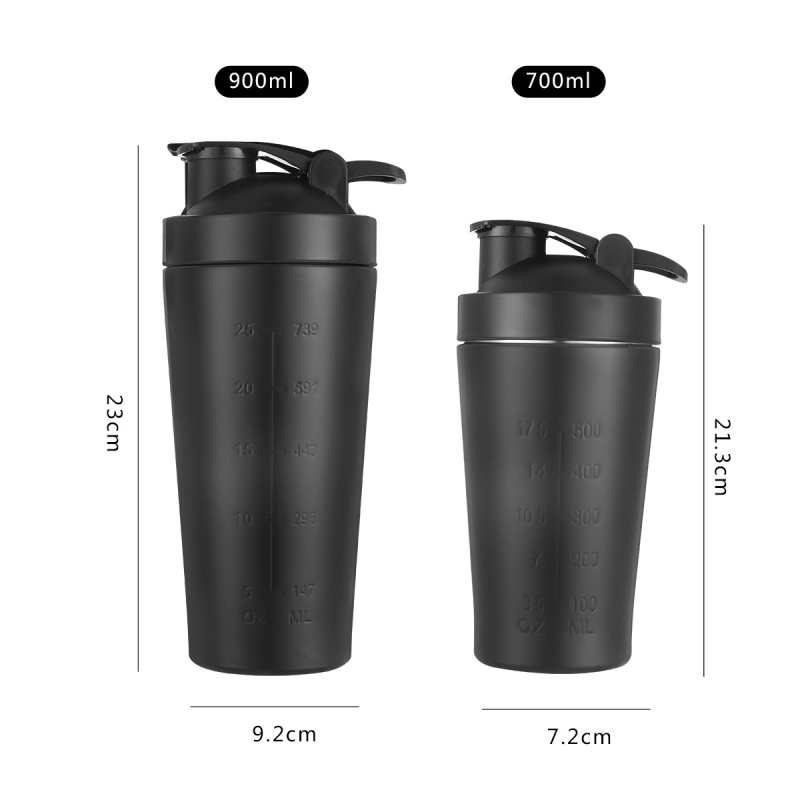 K614 Shaker de fitness cu un singur strat, din oțel inoxidabil 304, bidon pentru sală, capacitate mare, cu bilă de amestecare