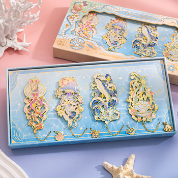 Set romantic cu semn de carte inspirat de ocean — clemă metalică pentru carte, cadou pentru prieteni