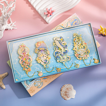 Set romantic cu semn de carte inspirat de ocean — clemă metalică pentru carte, cadou pentru prieteni