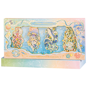 Set romantic cu semn de carte inspirat de ocean — clemă metalică pentru carte, cadou pentru prieteni