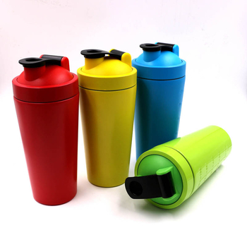 750 ml shaker από ανοξείδωτο ατσάλι 304, μονόστρωτο, για εξωτερική άσκηση, με κλίμακα μέτρησης, φορητό ποτήρι αυτοκινήτου