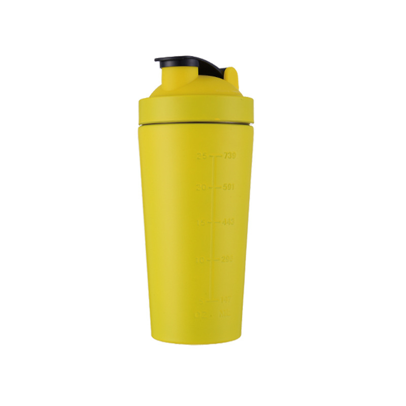 750 ml shaker από ανοξείδωτο ατσάλι 304, μονόστρωτο, για εξωτερική άσκηση, με κλίμακα μέτρησης, φορητό ποτήρι αυτοκινήτου