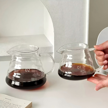 Barx cană pour-over din sticlă borosilicată rezistentă la temperaturi înalte – infuzare la rece și filtrare cafea, echipament profesional