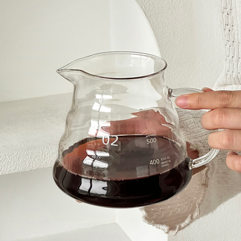 Barx cană pour-over din sticlă borosilicată rezistentă la temperaturi înalte – infuzare la rece și filtrare cafea, echipament profesional
