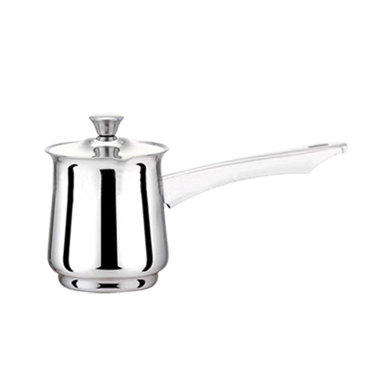 Căni din oțel inoxidabil pentru cafea și set de ustensile pentru cafea: moka pot, ibric turcesc, ibric pentru preparare manuală și aparat de cafea pe plită.
