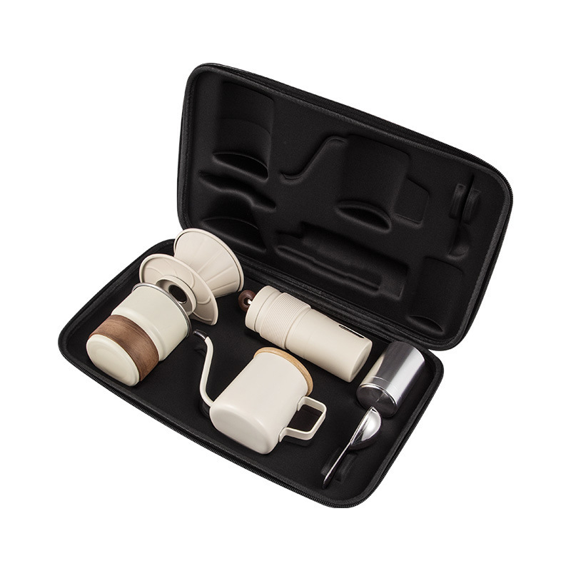 Set de cafea manual pentru preparare: râșniță, cană de filtrare și cană de turnare – camping și călătorii