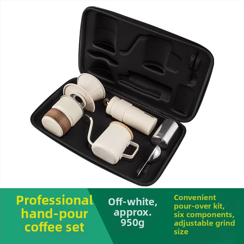 Set de cafea manual pentru preparare: râșniță, cană de filtrare și cană de turnare – camping și călătorii