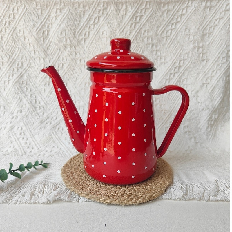 Ceainic emailat Gongfu pentru ceai, ceainic de cafea pentru uz casnic și ceainic de lapte, set de ceai rezistent la temperaturi înalte