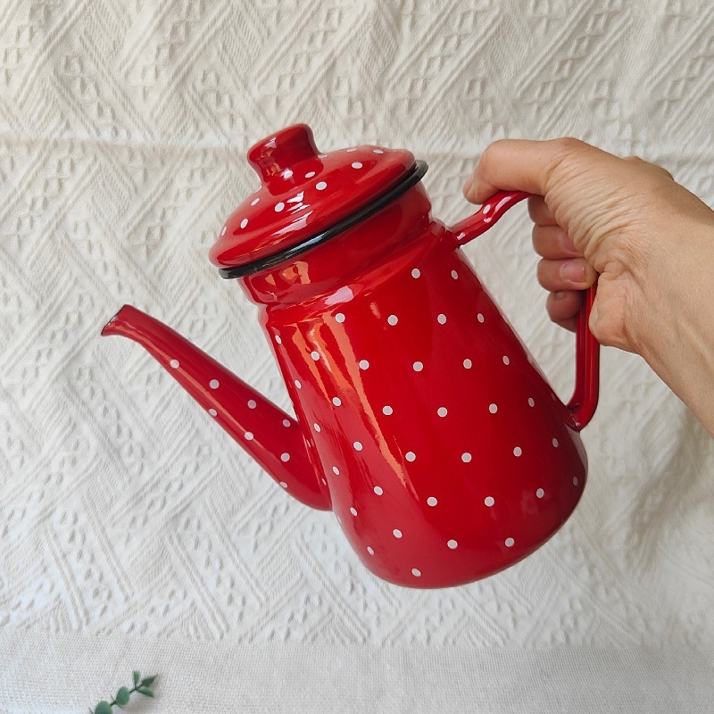 Ceainic emailat Gongfu pentru ceai, ceainic de cafea pentru uz casnic și ceainic de lapte, set de ceai rezistent la temperaturi înalte