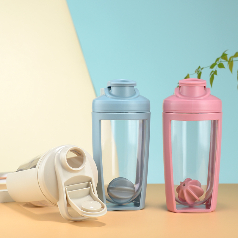 Ceașcă de shake portabilă cu dublu perete, pentru exterior, capacitate mare, amestec pentru pudră de proteine, recipient din plastic