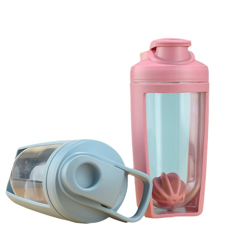 Ceașcă de shake portabilă cu dublu perete, pentru exterior, capacitate mare, amestec pentru pudră de proteine, recipient din plastic