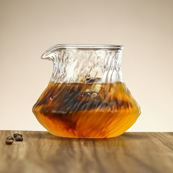 Ceașcă de degustare pentru cafea preparată manual, din sticlă borosilicat cu model glaciar, carafă pentru împărțire și ceașcă aromatică, design premium