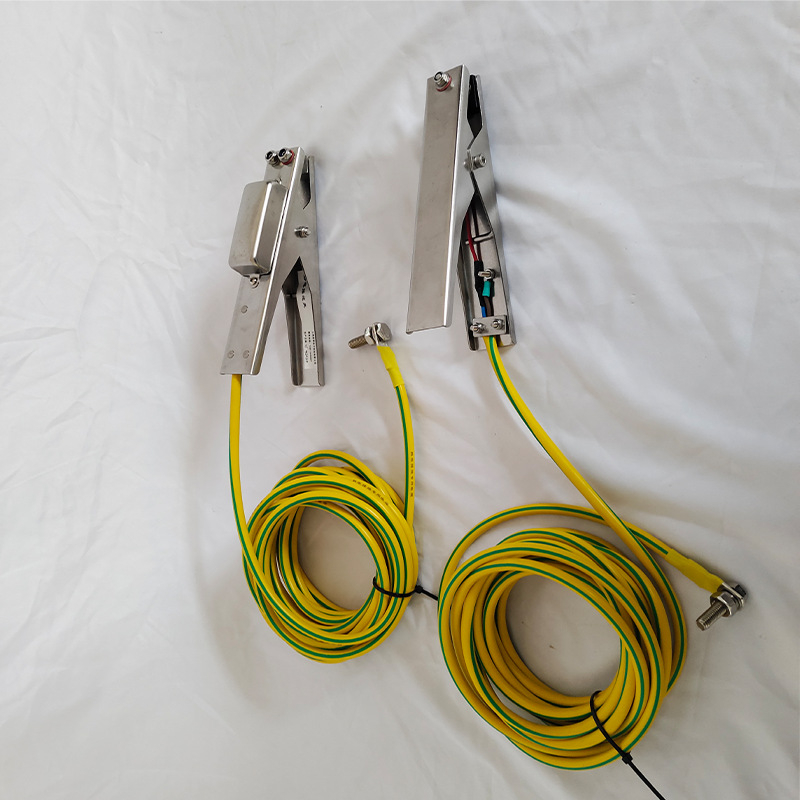 Eksplozijski otporna nehrđajuća čelična stezaljka za uzemljenje statičkog elektriciteta sa zvučnim i svjetlosnim alarmom, dvostruka stezaljka, za kemijske tvornice, skladišta nafte, benzinske postaje i skladišta