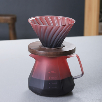 Cafetieră din sticlă pentru turnare, cu cană de filtru și pâlnie