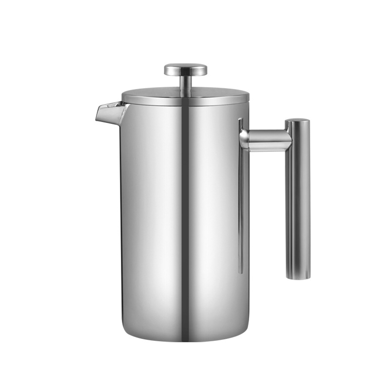 Presă franțuzească din oțel inoxidabil 304, cu filtru pentru cafea, pentru preparare manuală; spumator de lapte și infuzor de ceai în stil franțuzesc