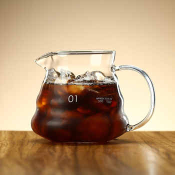 Cană de cafea în stil japonez pentru turnare, recipient pentru cold brew, carafă din sticlă rezistentă la temperaturi înalte, set profesional pentru cafea filtrată