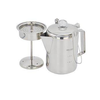 Cafetieră moka din oțel inoxidabil, 9 cești, pentru camping – aparat portabil de cafea pentru exterior