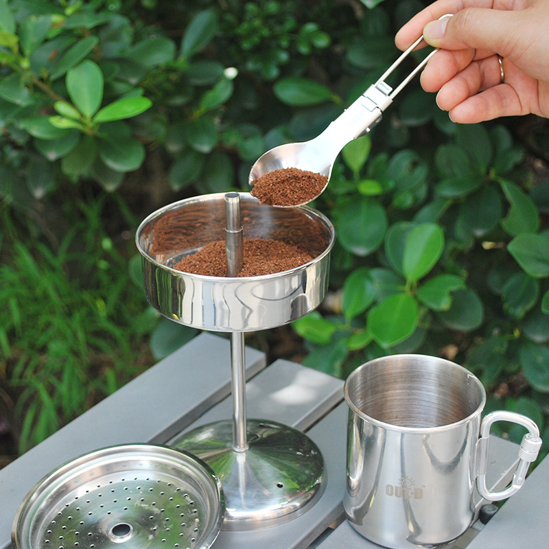 Cafetieră moka din oțel inoxidabil, 9 cești, pentru camping – aparat portabil de cafea pentru exterior