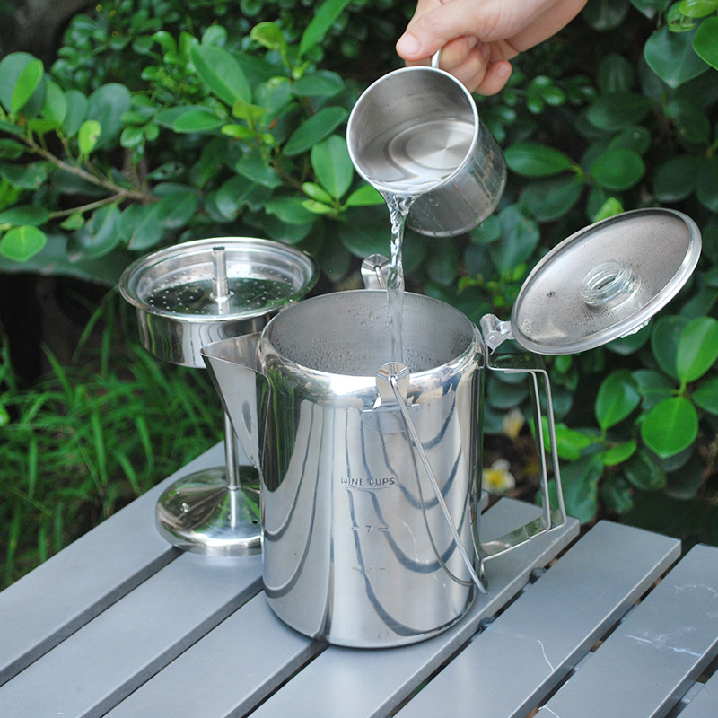 Cafetieră moka din oțel inoxidabil, 9 cești, pentru camping – aparat portabil de cafea pentru exterior