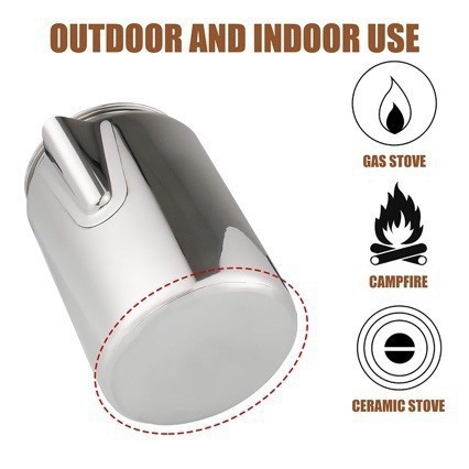 Cafetieră din oțel inoxidabil, stil american, capacitate de 9 cești, cu scară de măsurare, ușoară pentru camping în aer liber