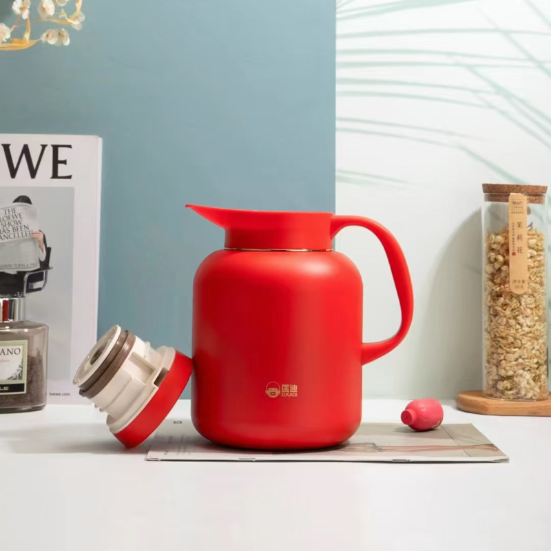 Kuangdi 9105 Carafă termică pentru cafea cu vid înalt, pentru casă și birou, capacitate mare, interior placat cu cupru 304