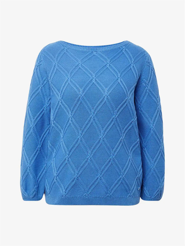 Női laza oversize pulóver hálózatos kötött mintával
