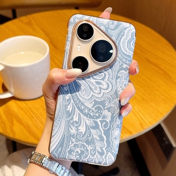 Huawei Pura80 Pro калъф от изкуствена кожа, флип с розов дизайн на щъркел и прозорец
