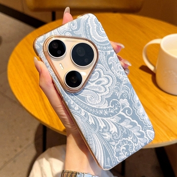 Huawei Pura80 Pro калъф от изкуствена кожа, флип с розов дизайн на щъркел и прозорец
