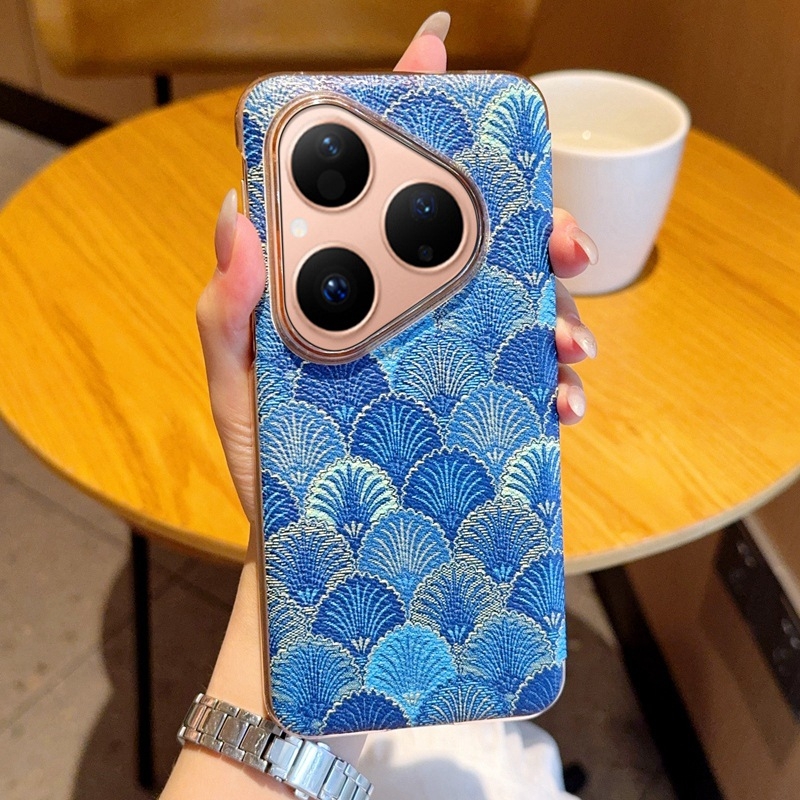Huawei Pura80 Pro калъф от изкуствена кожа, флип с розов дизайн на щъркел и прозорец