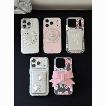 Korejski nadahnut minimalistički silikonski kućište sa zvjezdicom i mašnicom za iPhone 11–14 Pro/Max, ženstven dizajn