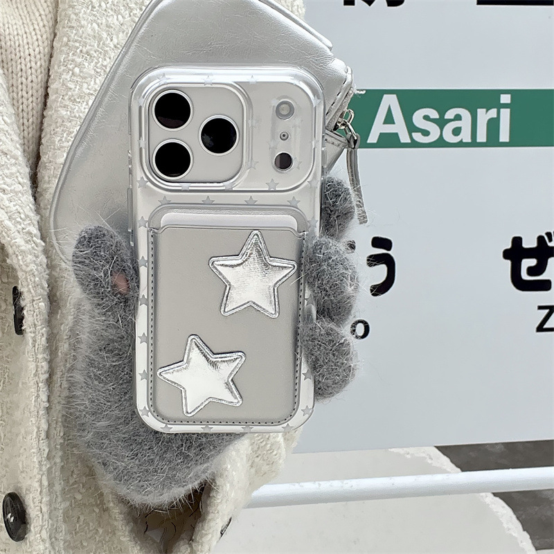 Korejski nadahnut minimalistički silikonski kućište sa zvjezdicom i mašnicom za iPhone 11–14 Pro/Max, ženstven dizajn