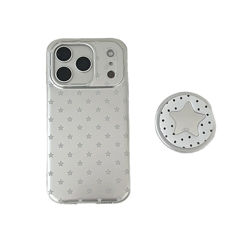 Korejski nadahnut minimalistički silikonski kućište sa zvjezdicom i mašnicom za iPhone 11–14 Pro/Max, ženstven dizajn