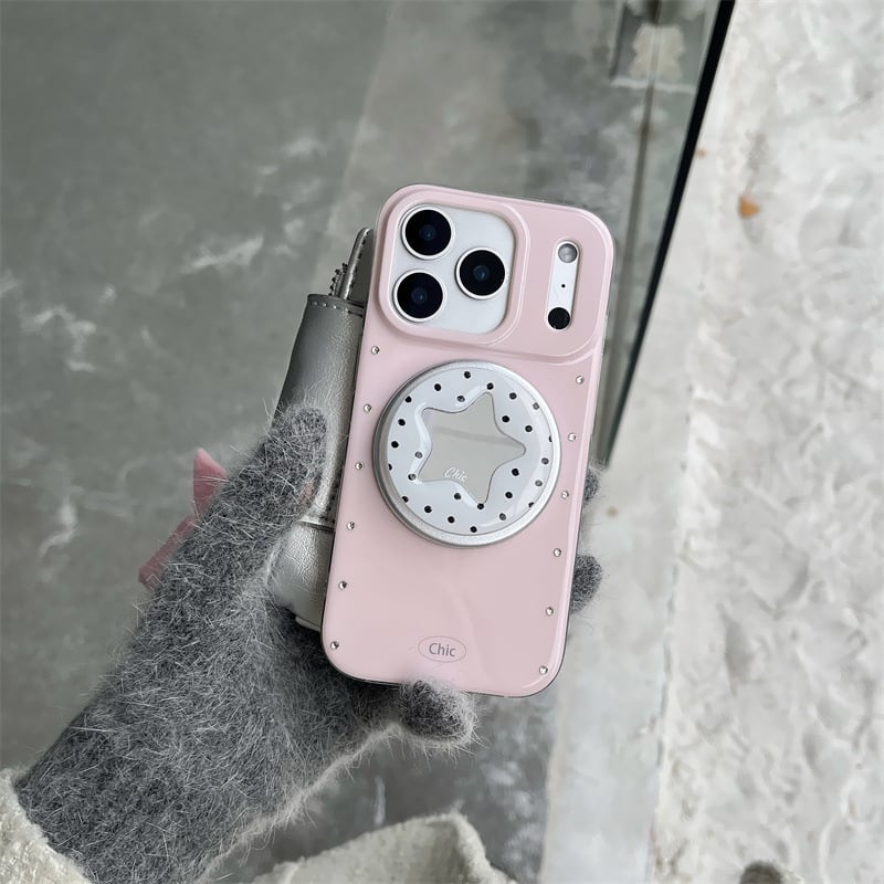 Korejski nadahnut minimalistički silikonski kućište sa zvjezdicom i mašnicom za iPhone 11–14 Pro/Max, ženstven dizajn