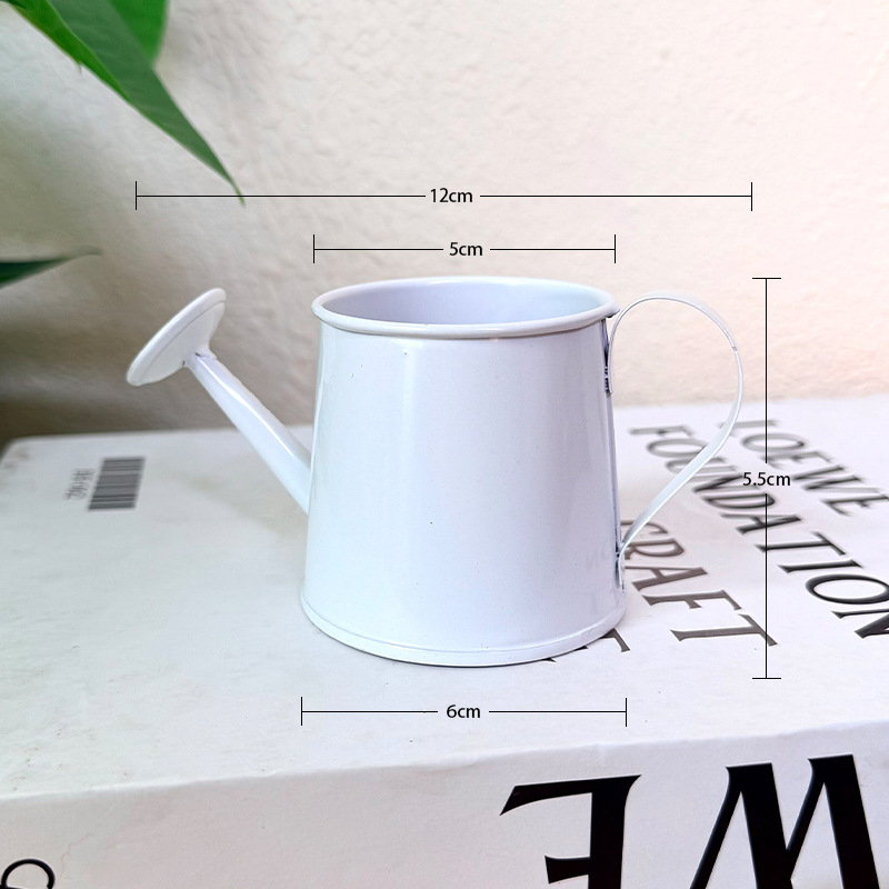 Ghiveci metalic mic cu robinet de udare, vas de flori din fier pentru decor interior, mic recipient în formă de butoi pentru aranjamente și suculente
