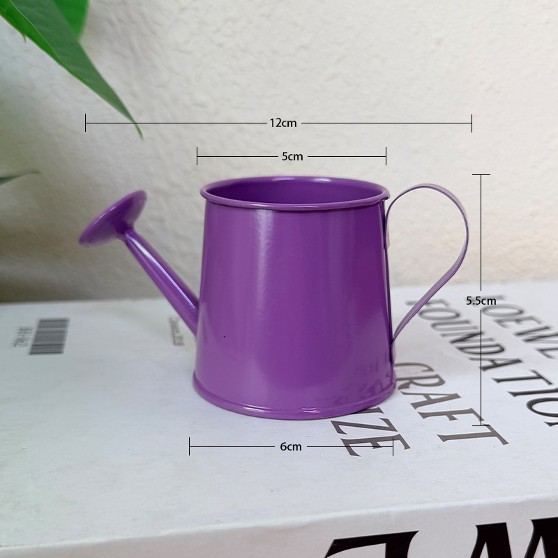 Ghiveci metalic mic cu robinet de udare, vas de flori din fier pentru decor interior, mic recipient în formă de butoi pentru aranjamente și suculente
