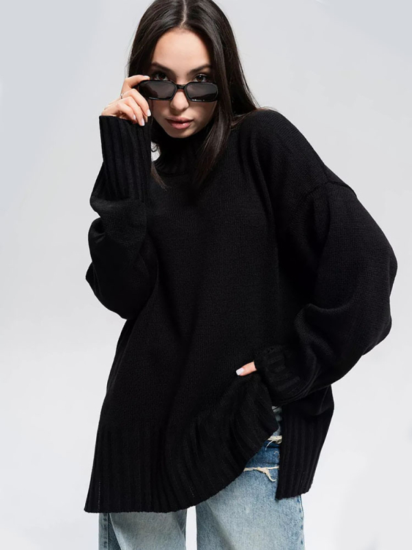 Oversize džemper za žene, pleteni ležerni top