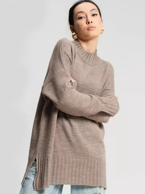 Oversize džemper za žene, pleteni ležerni top