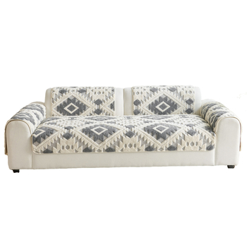 Pernă de canapea din velur de bumbac moale, stil toamnă-iarna 2026, aspect premium, anti-derapant, model geometric, pentru canapea de tip sectional