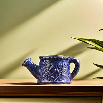 Earth Cube ghiveci ceramic pentru suculente, ceramică respirabilă, design clasic, pentru birou sau podea, diametrul bazei 8,5 cm, copt la temperaturi înalte