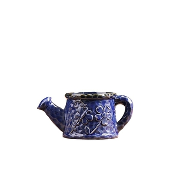 Earth Cube ghiveci ceramic pentru suculente, ceramică respirabilă, design clasic, pentru birou sau podea, diametrul bazei 8,5 cm, copt la temperaturi înalte