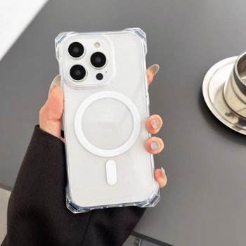 Акрилен двуедин магнитен калъф с каишка за четири ъгъла за iPhone 16 Pro и iPhone 17 Pro Max