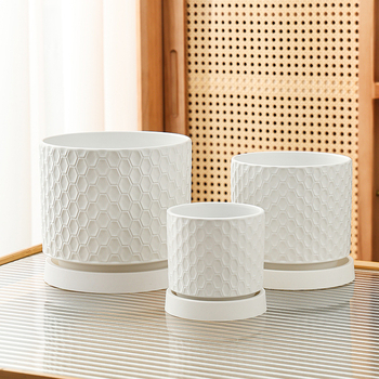 Ghiveci ceramic cu tavă, pentru uz casnic, aerisit, design minimalist, potrivit pentru Phalaenopsis și suculente, ghiveci mare creativ