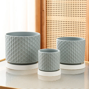 Ghiveci ceramic cu tavă, pentru uz casnic, aerisit, design minimalist, potrivit pentru Phalaenopsis și suculente, ghiveci mare creativ