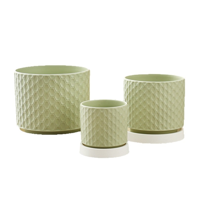 Ghiveci ceramic cu tavă, pentru uz casnic, aerisit, design minimalist, potrivit pentru Phalaenopsis și suculente, ghiveci mare creativ