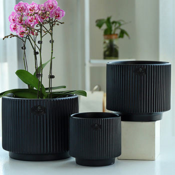 Ghiveci ceramic mat, stil nordic minimalist, extra mare, cu farfurie, pentru plante de birou, suculente și plante verzi