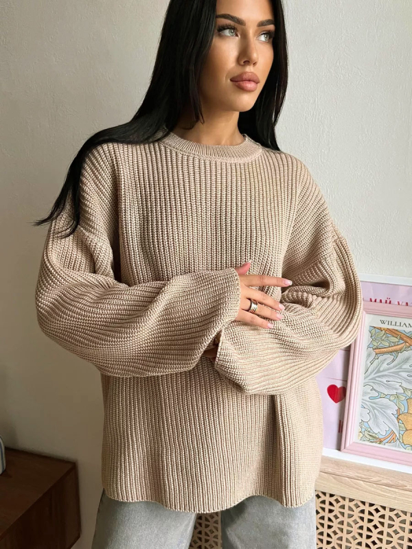 Női oversized kapucnis kötött pulóver